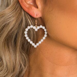 5/$25 HEART PEARL FAUX EARRINGS